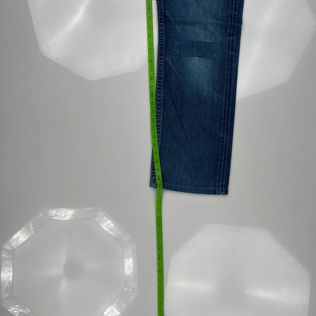 Patched True Religion Loose Straight Jeans - 36W 31L Blue Denim - Image 5