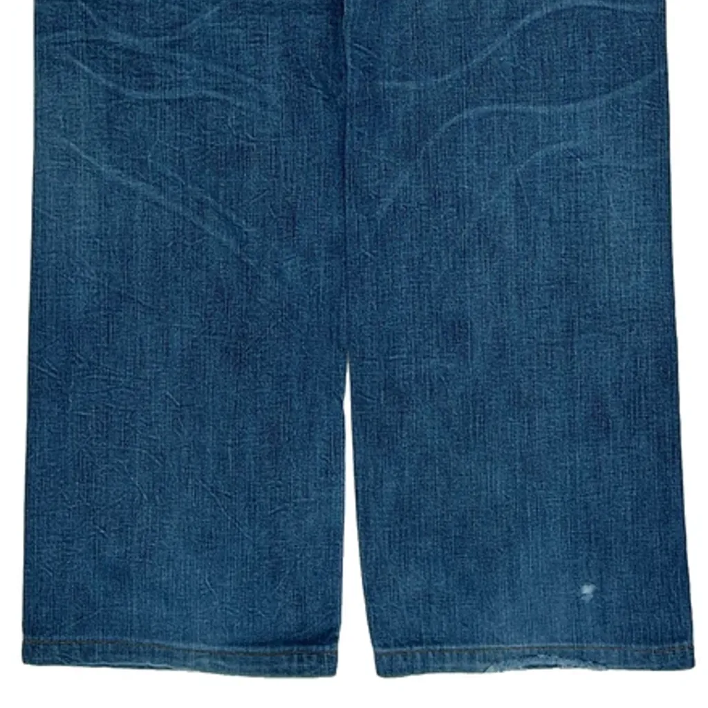 Patched True Religion Loose Straight Jeans - 36W 31L Blue Denim - Image 8