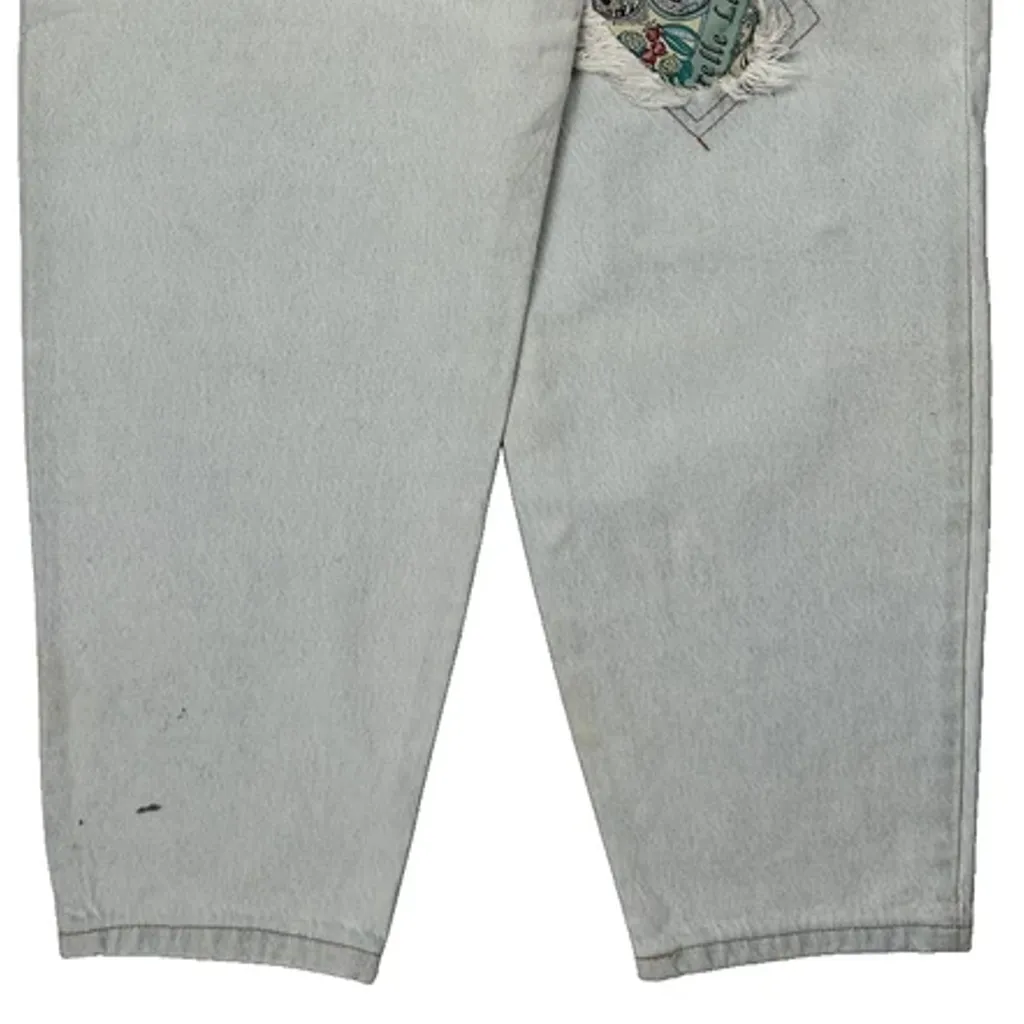 Patchwork Jacky-O Baggy Graphic Jeans - 29W 30L Light Wash Denim - Image 7