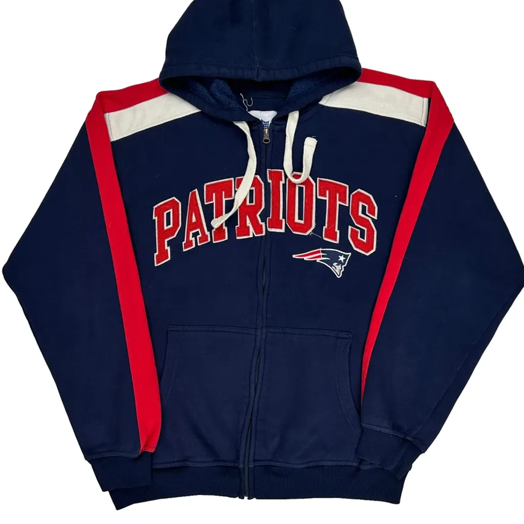 Patriots Nfl Hoodie - XL Navy Cotton - Image 5