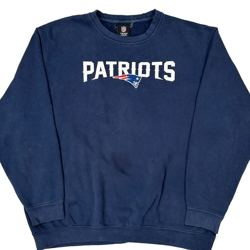Patriots Nfl Football Sweatshirt - XL Blue Cotton - Image 6