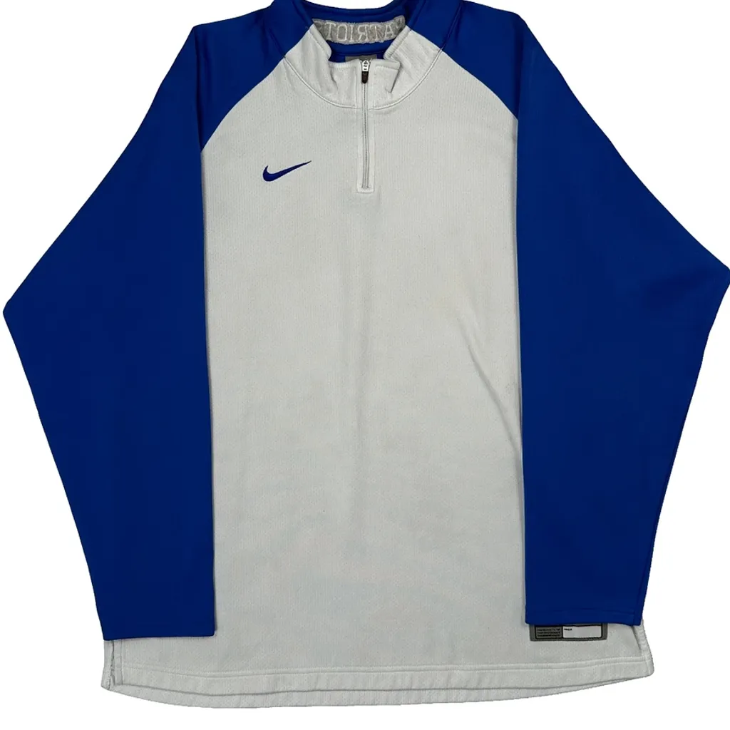 Patriots Nike 1/4 Zip - Medium Blue Polyester - Image 4