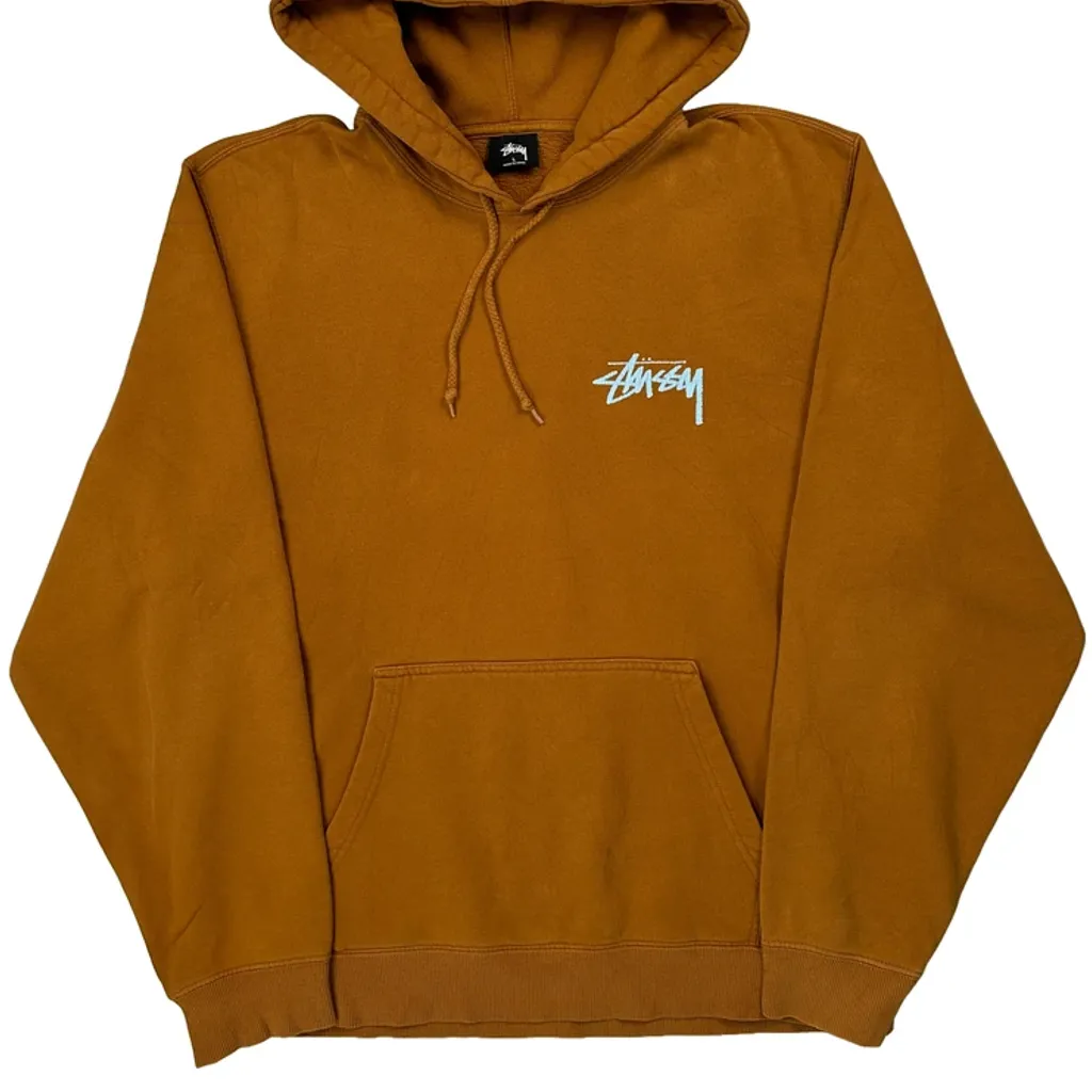 Peace And Love Stussy Hoodie - Large Brown Cotton - Image 4