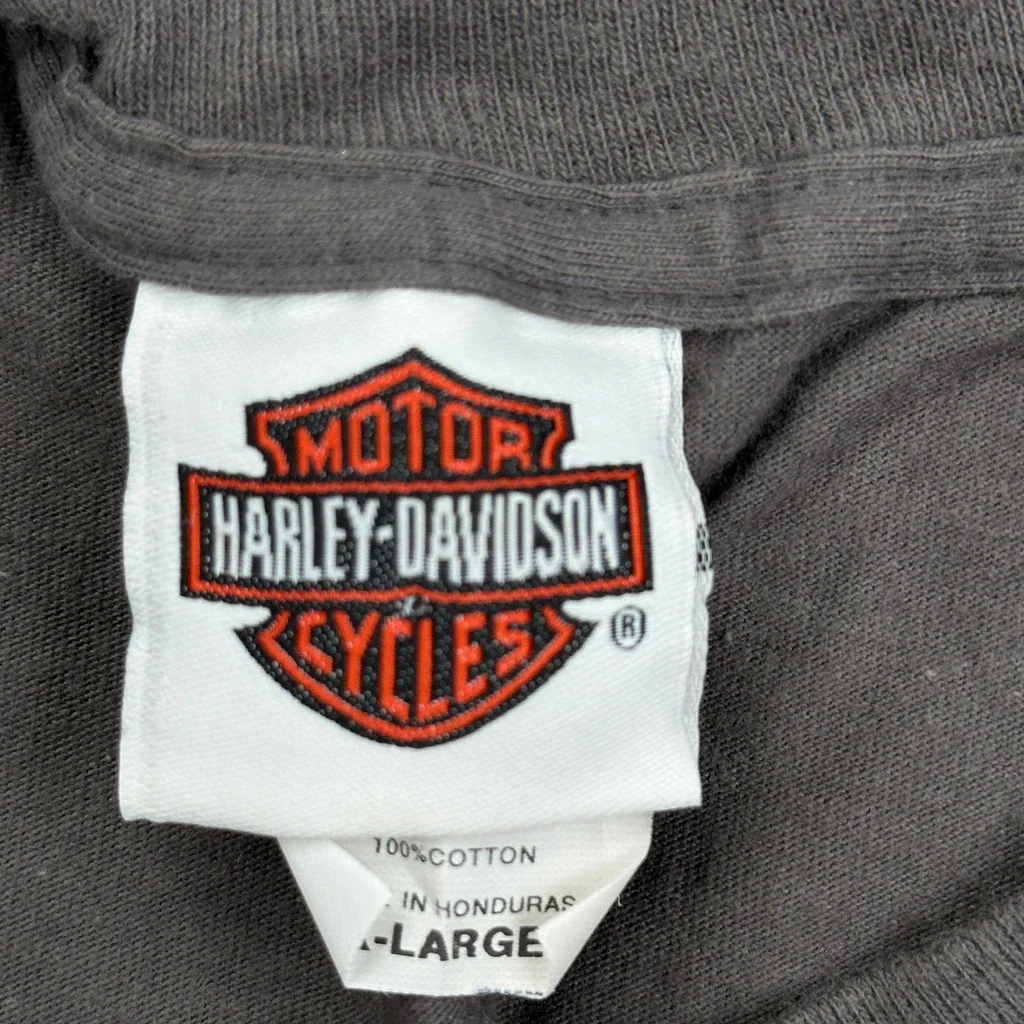 Pearl Harbor Harley Davidson Graphic T-Shirt - XL Grey Cotton - Image 4