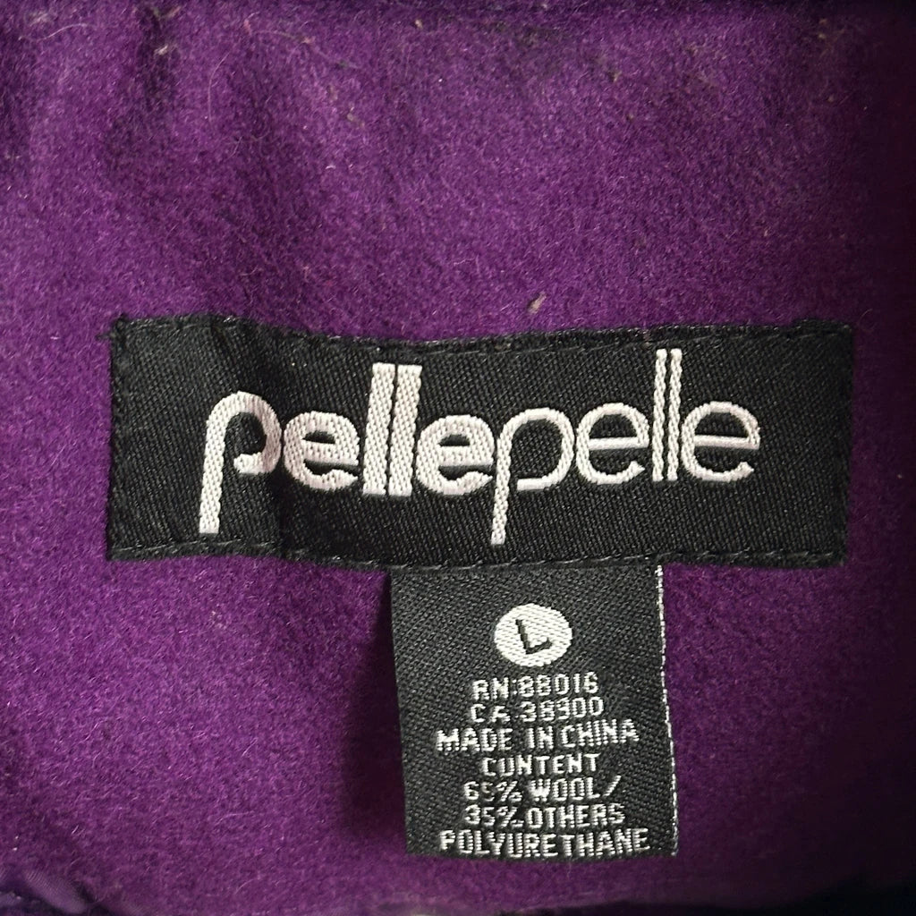 Pelle Graphic Bomber Jacket - Large Purple Wool Blend - Image 3