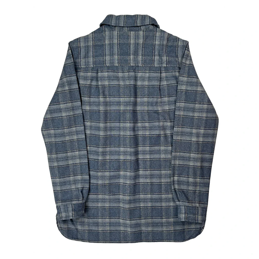 Pendleton Checked Flannel Shirt - Small Blue Wool - Image 2