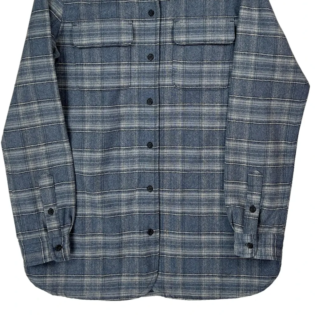Pendleton Checked Flannel Shirt - Small Blue Wool - Image 5