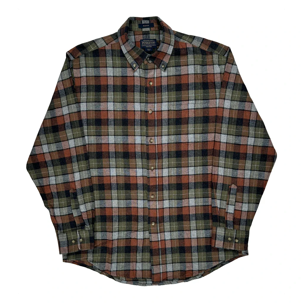 Pendleton Checked Flannel Shirt - Large Multicoloured Wool