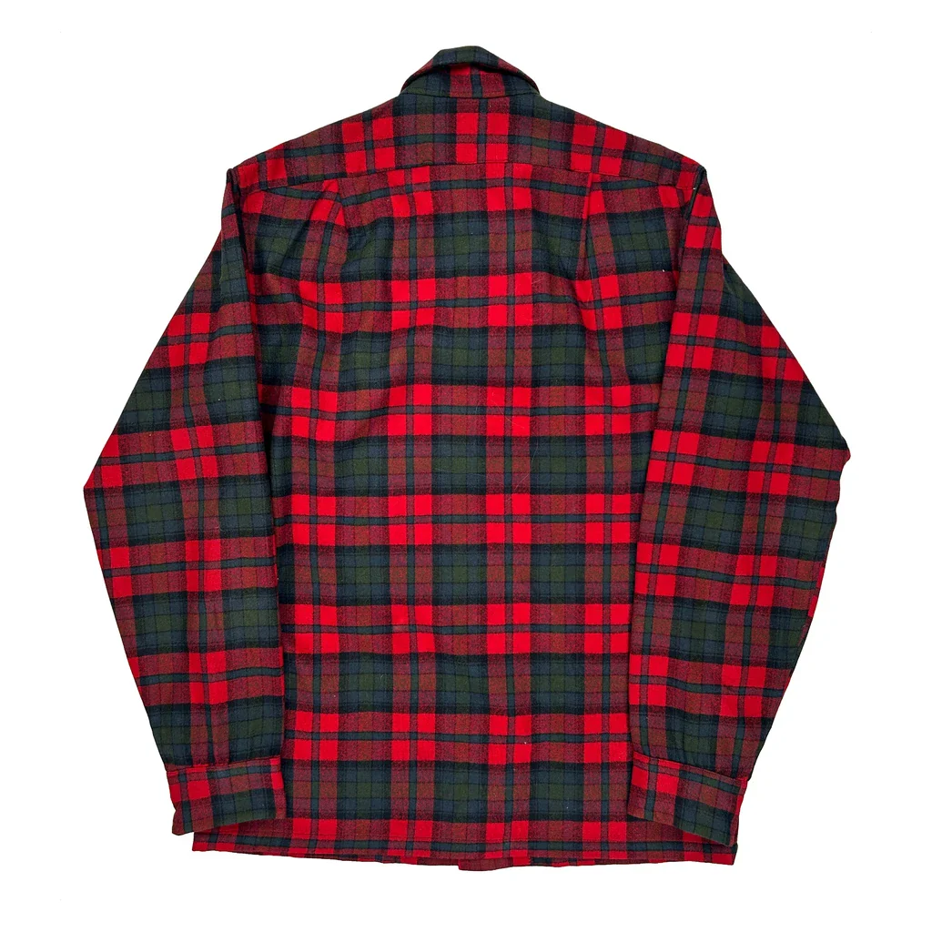Pendleton Checked Flannel Shirt - Small Red Virgin Wool - Image 2