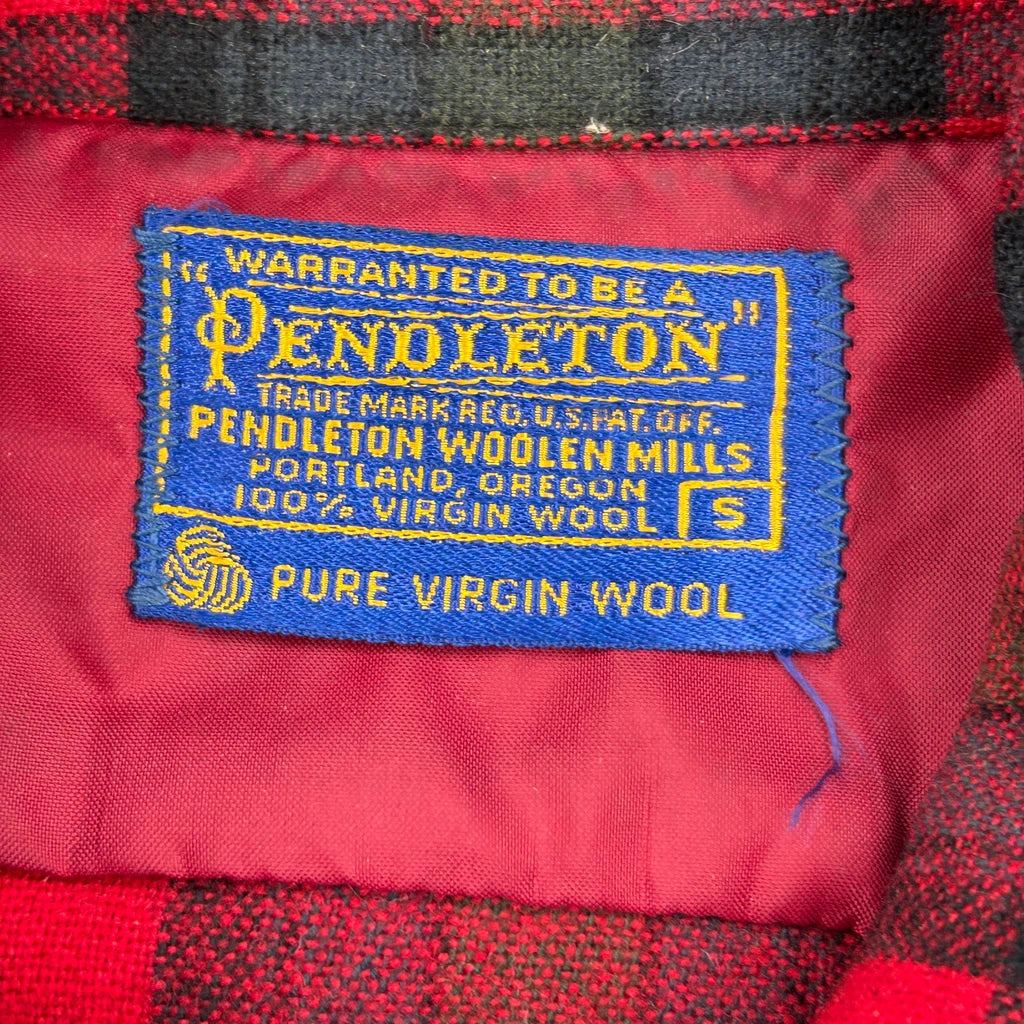 Pendleton Checked Flannel Shirt - Small Red Virgin Wool - Image 3