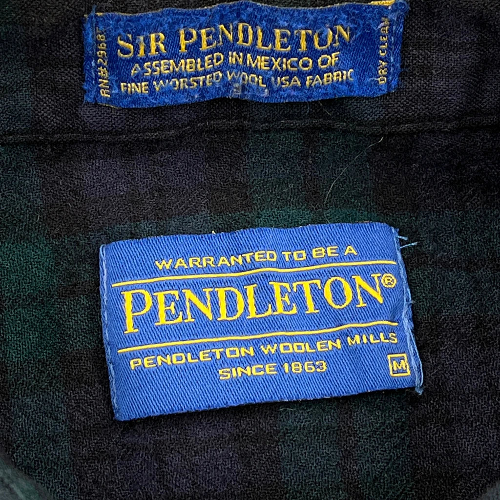 Pendleton Checked Shirt - Medium Green Wool - Image 3