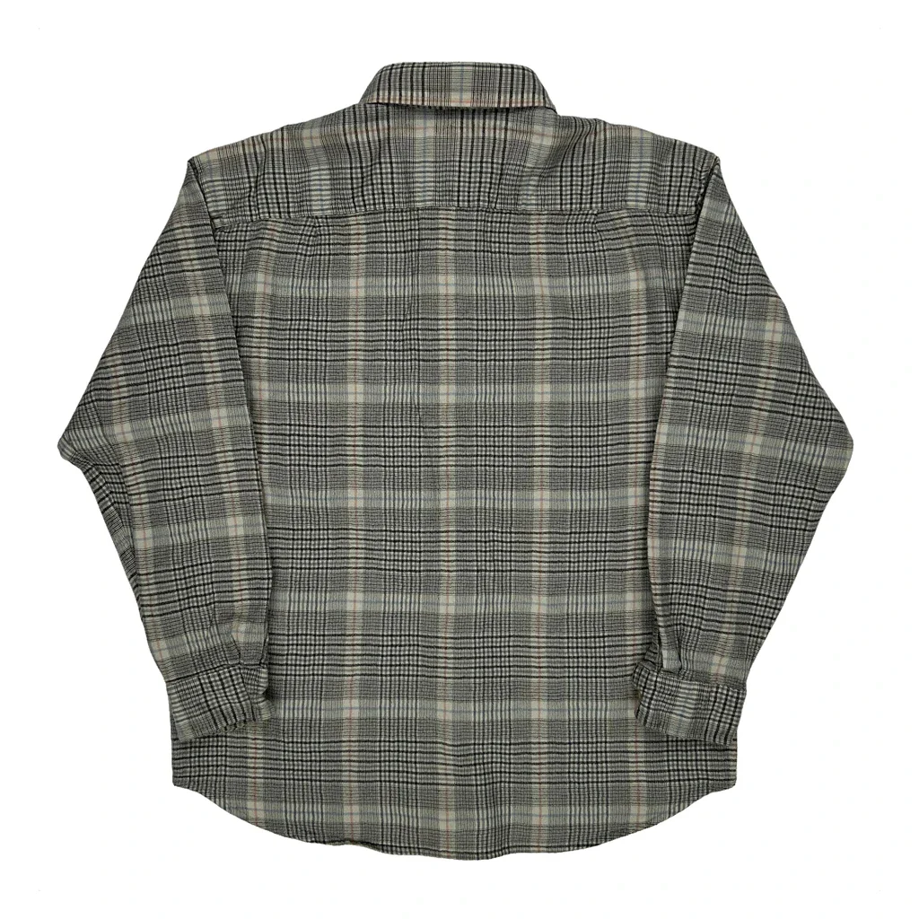 Pendleton Checked Shirt - XL Grey Virgin Wool - Image 2