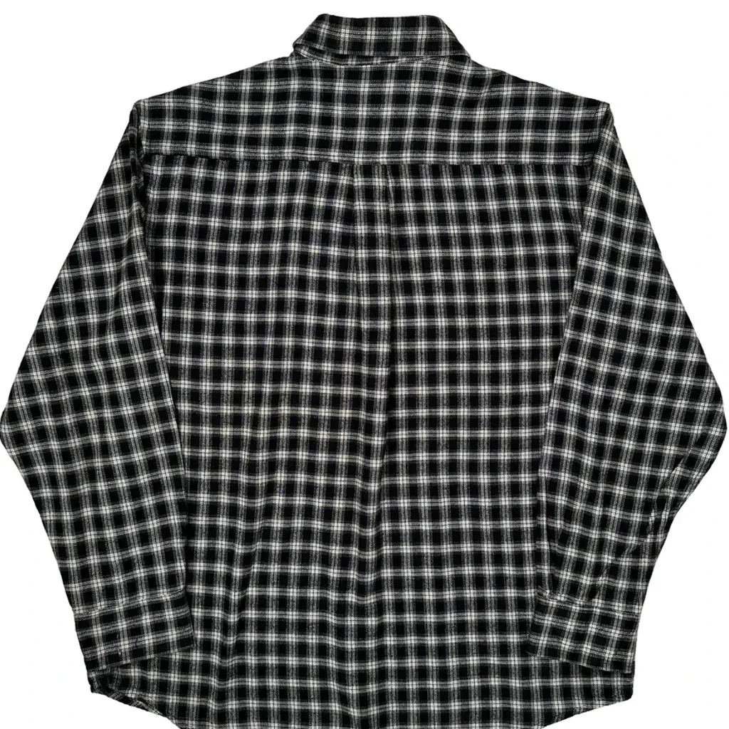 Penmans Checked Flannel Shirt - Large Black Cotton - Image 7