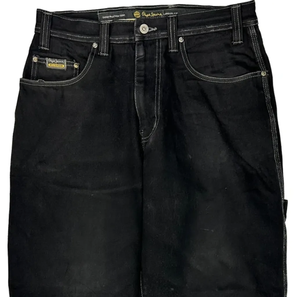 Pepe Jeans Baggy Carpenter Jeans - 31W 28L Black Cotton - Image 8
