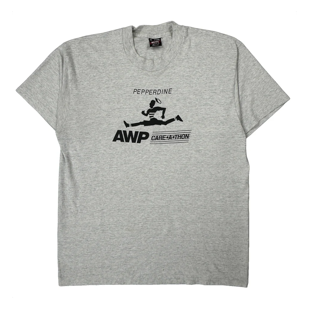 Pepperdine Awp Care-A-Thon Fruit Of The Loom Single Stitch T-Shirt - XL Grey Cotton Blend