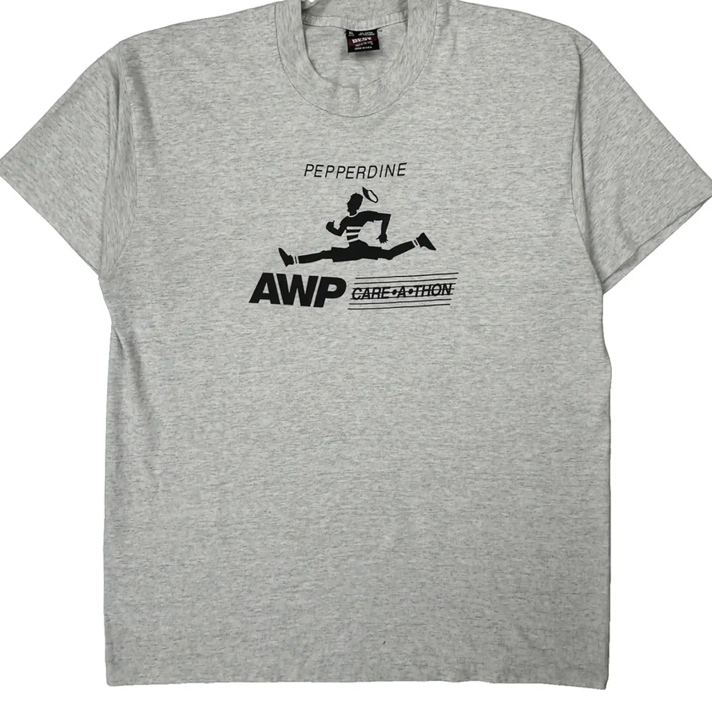 Pepperdine Awp Care-A-Thon Fruit Of The Loom Single Stitch T-Shirt - XL Grey Cotton Blend - Image 5