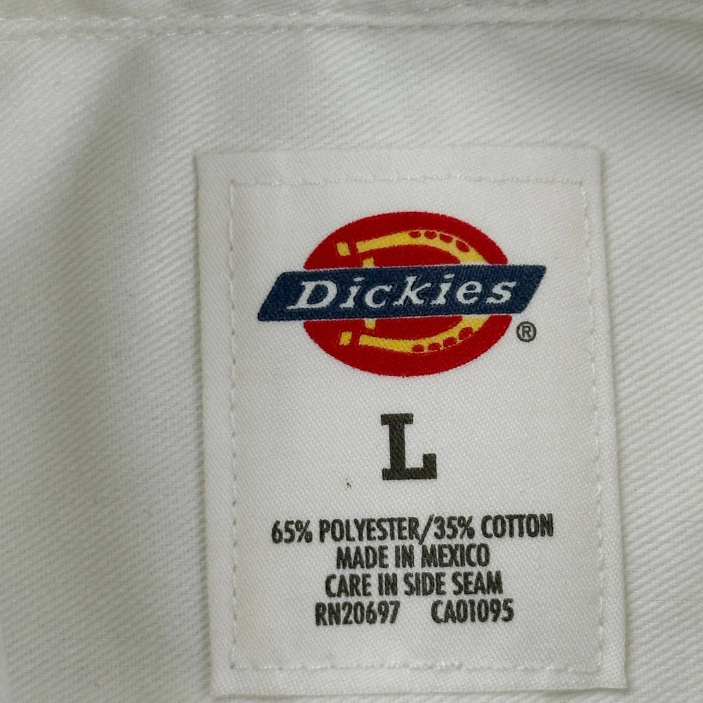 Pepperidge Farm Logo Dickies Short Sleeve Shirt - Large White Polyester Blend - Image 3