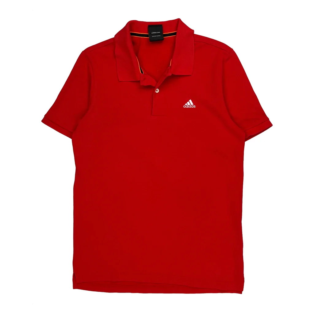 Performance Essentials Adidas Polo Shirt - Medium Red Cotton