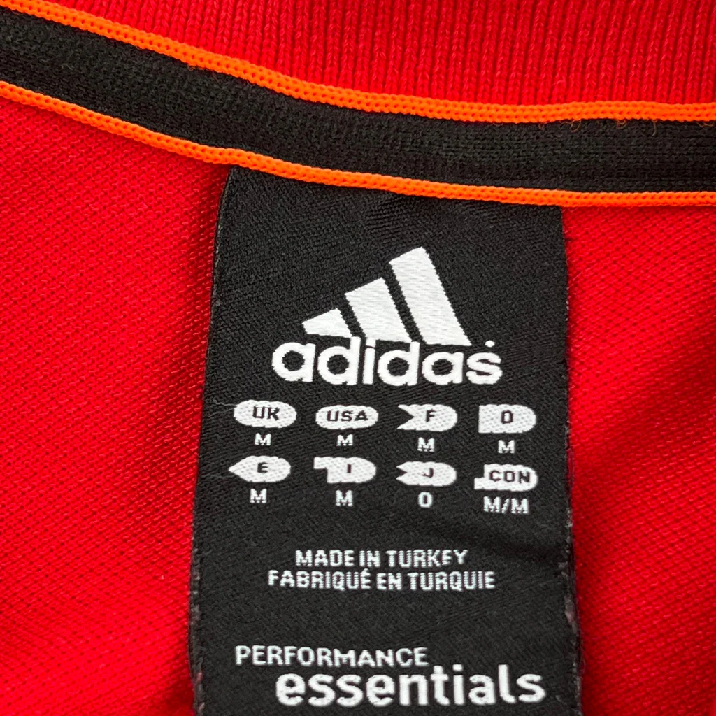 Performance Essentials Adidas Polo Shirt - Medium Red Cotton - Image 3