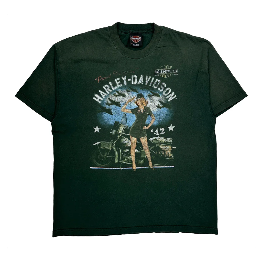 Perry Harley-Davidson Kalamazoo, Mi Harley Davidson Graphic T-Shirt - XL Green Cotton