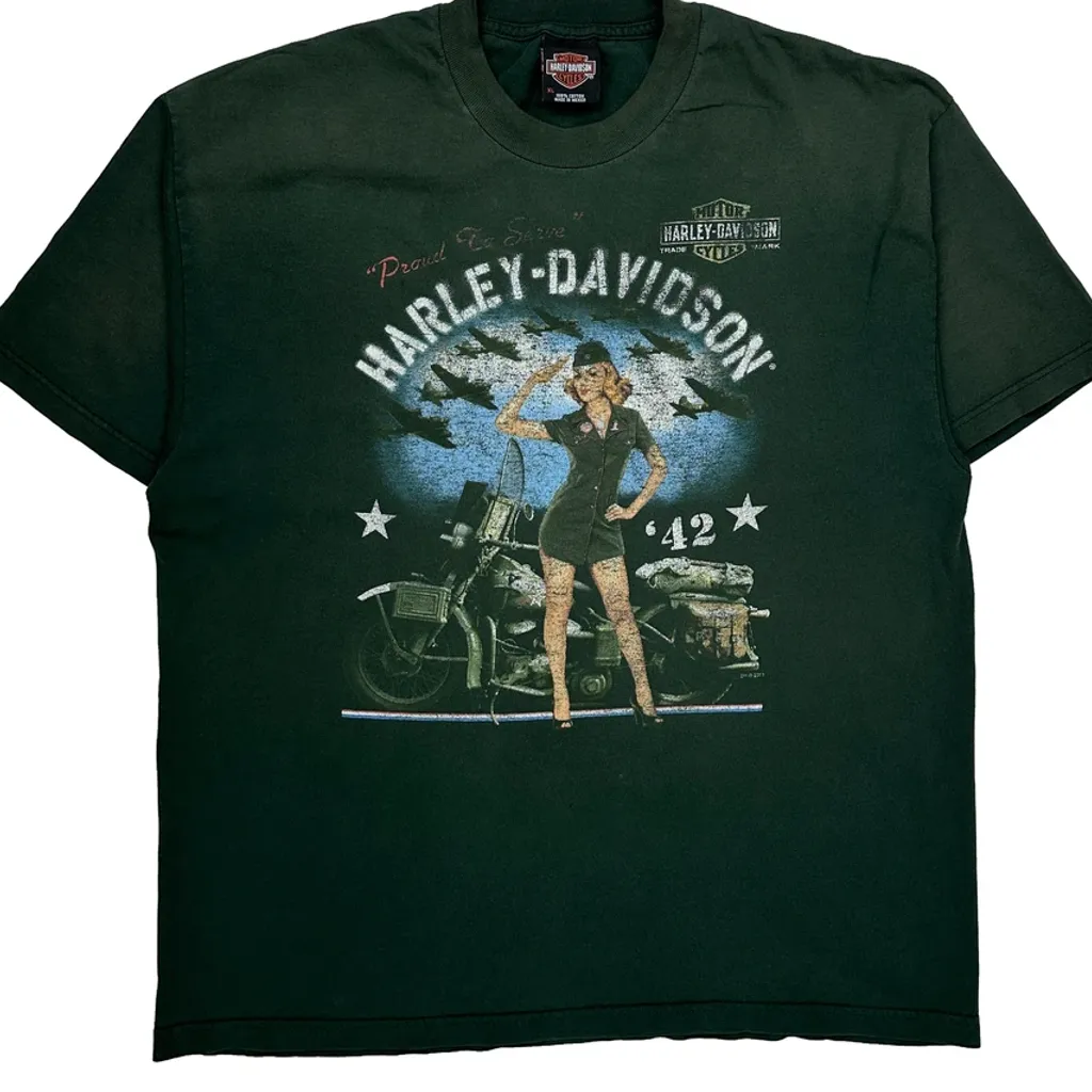 Perry Harley-Davidson Kalamazoo, Mi Harley Davidson Graphic T-Shirt - XL Green Cotton - Image 4