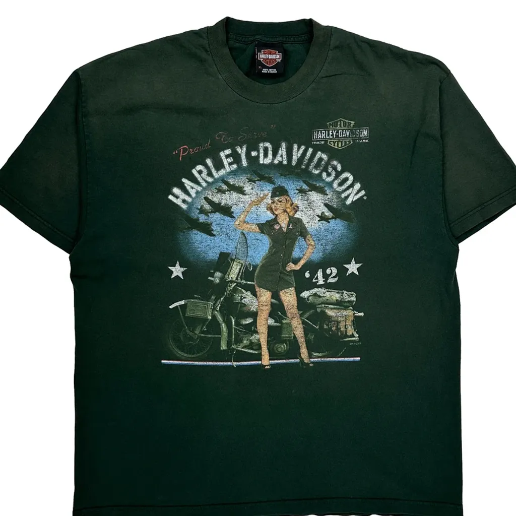 Perry Harley-Davidson Kalamazoo, Mi Harley Davidson Graphic T-Shirt - XL Green Cotton - Image 5