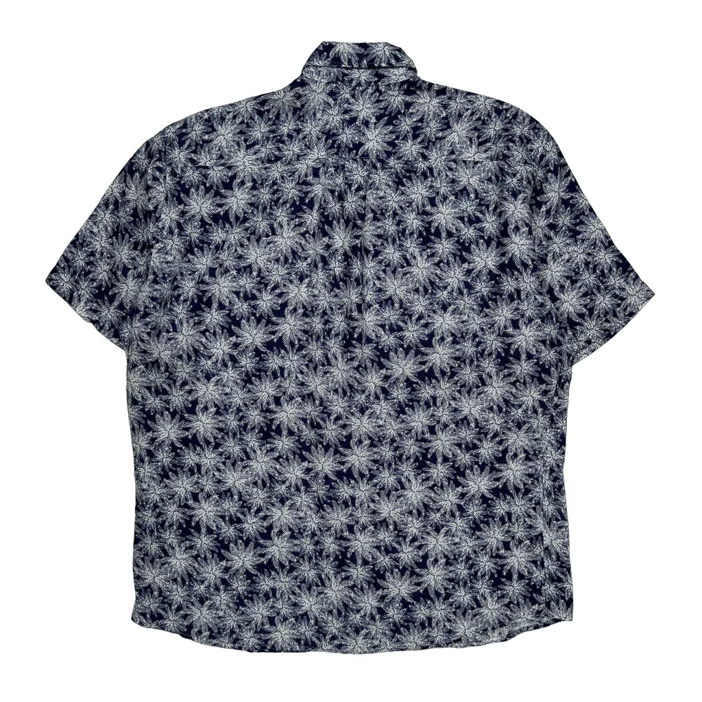 Peter Millar Floral Hawaiian Shirt - Large Blue Cotton - Image 2