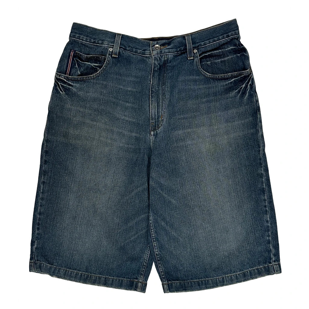 Phat Farm Baggy Denim Shorts - 34W 11L Blue Denim - Image 2