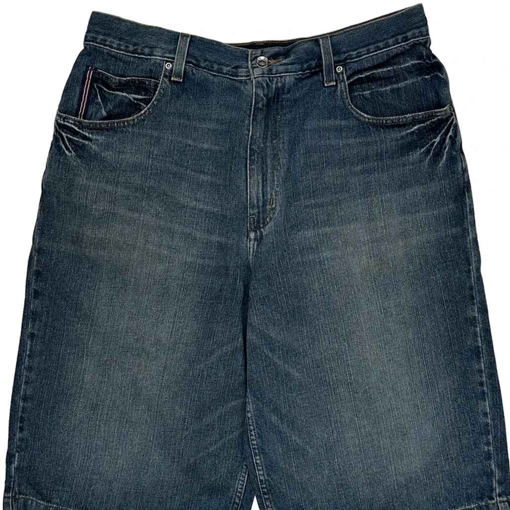 Phat Farm Baggy Denim Shorts - 34W 11L Blue Denim - Image 9