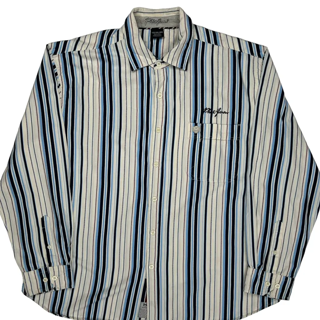 Phat Farm Striped Shirt - 3XL White Cotton - Image 5
