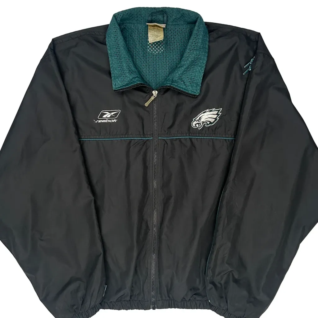 Philadelphia Eagles Reebok Nfl Windbreaker - Large Black Polyester - Image 6