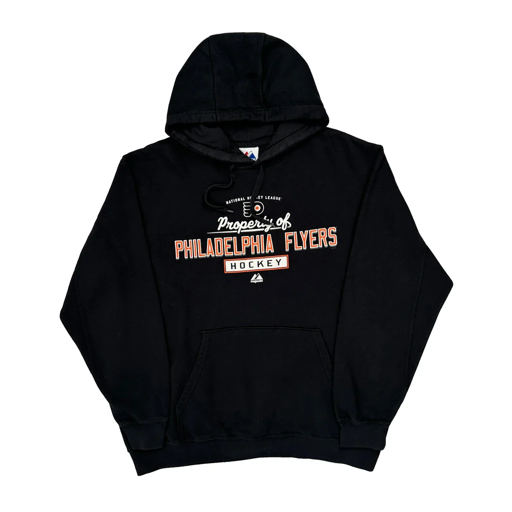 Philadelphia Flyers Majestic Nhl Hoodie - Large Black Cotton