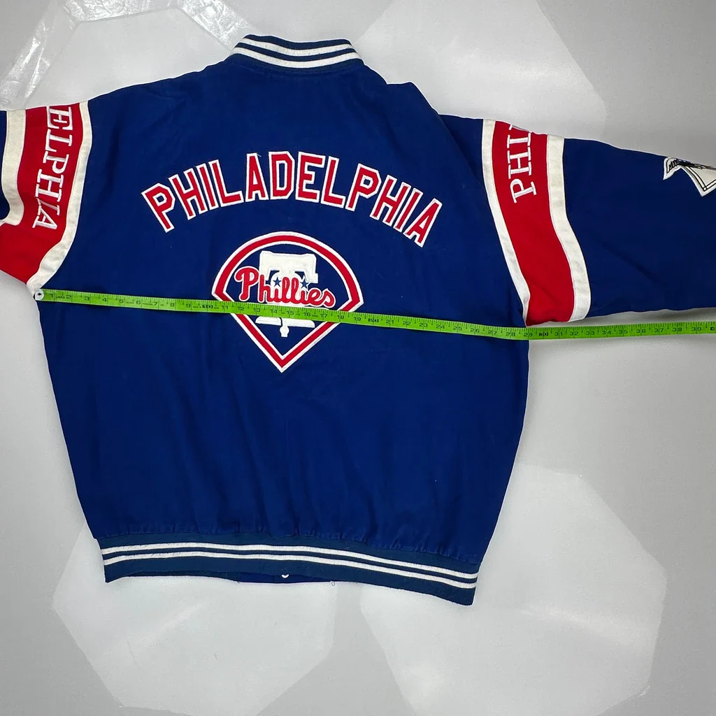 Philadelphia Phillies Authentic Collection Mlb Varsity Jacket - XL Blue Polyester - Image 3