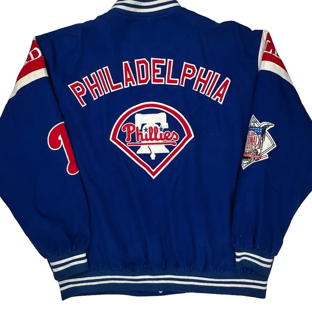 Philadelphia Phillies Authentic Collection Mlb Varsity Jacket - XL Blue Polyester - Image 6