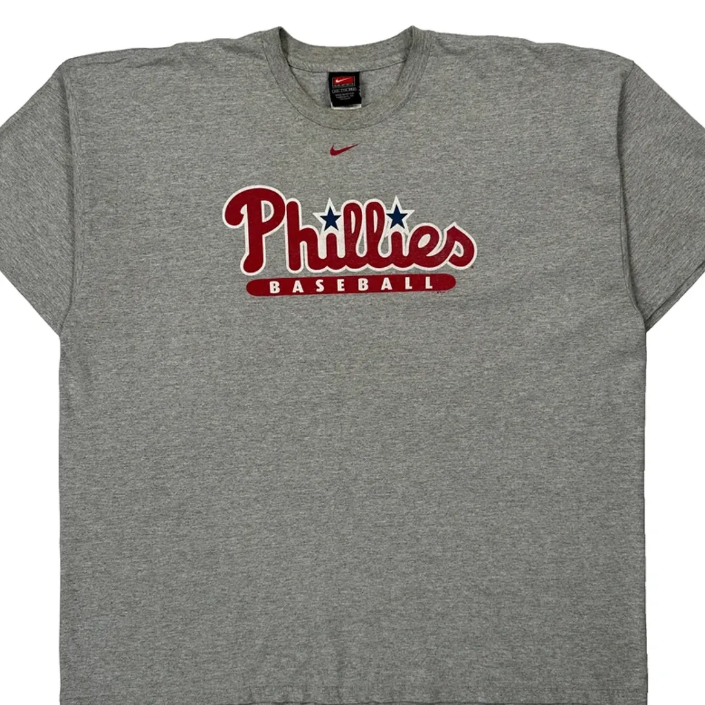 Phillies Baseball Nike T-Shirt - 2XL Grey Cotton - Image 5