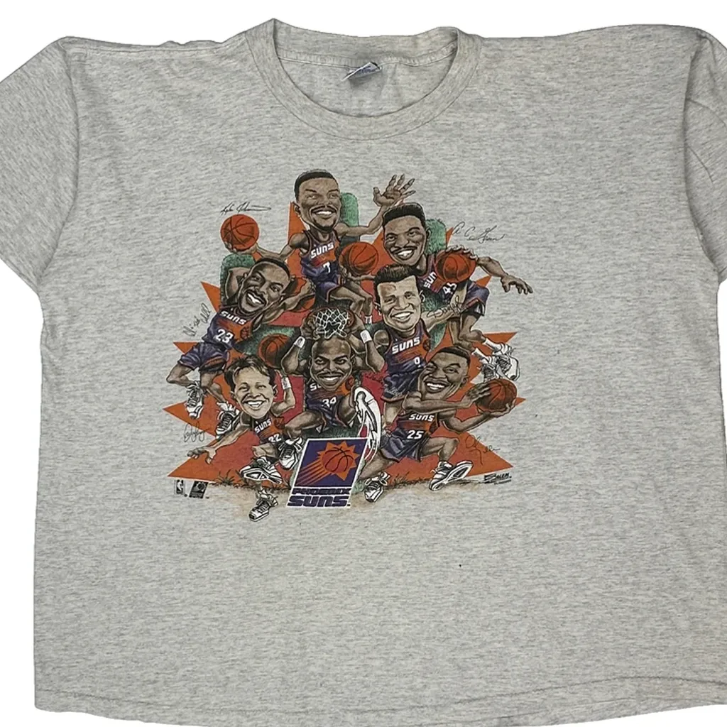 Phoenix Suns Salem Hoop Dee-Doo Graphic T-Shirt - XL Grey Cotton - Image 4