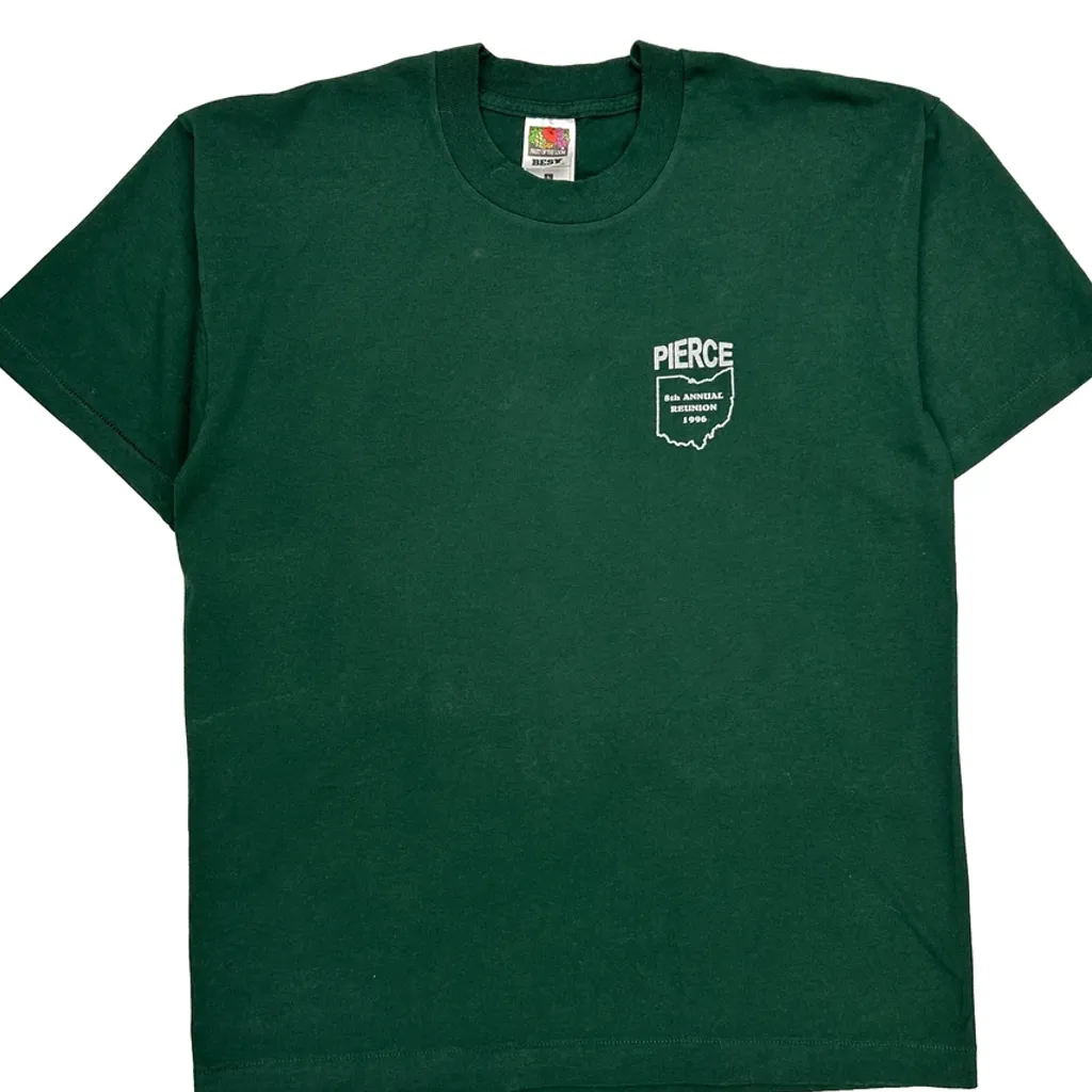 Pierce 8Th Annual Reunion 1996 Fruit Of The Loom T-Shirt - Large Green Cotton Blend - Image 4