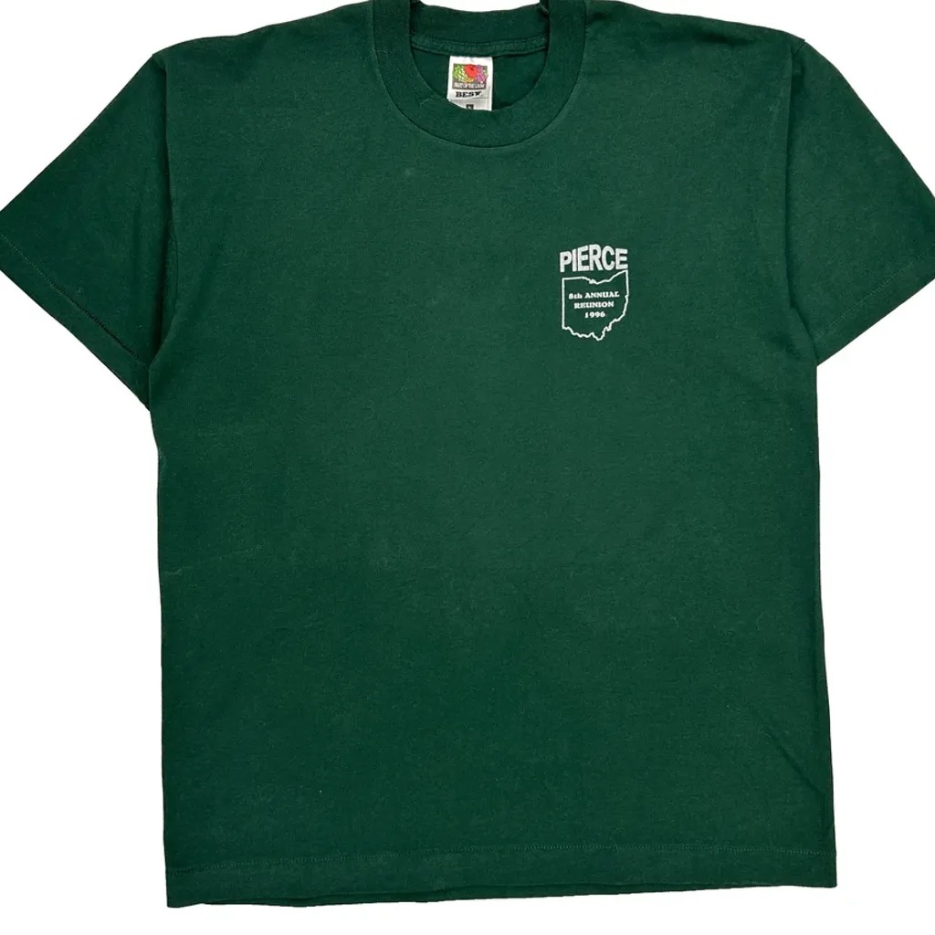 Pierce 8Th Annual Reunion 1996 Fruit Of The Loom T-Shirt - Large Green Cotton Blend - Image 5