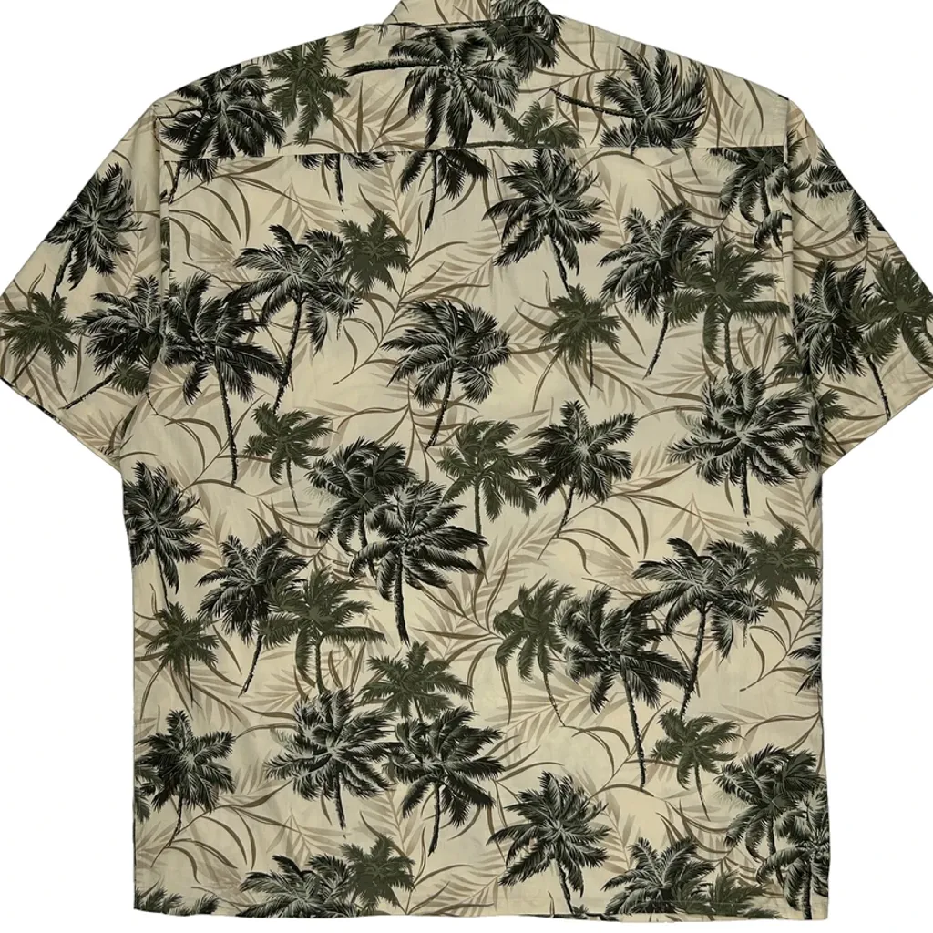 Pierre Cardin Floral Hawaiian Shirt - Large Beige Cotton - Image 6