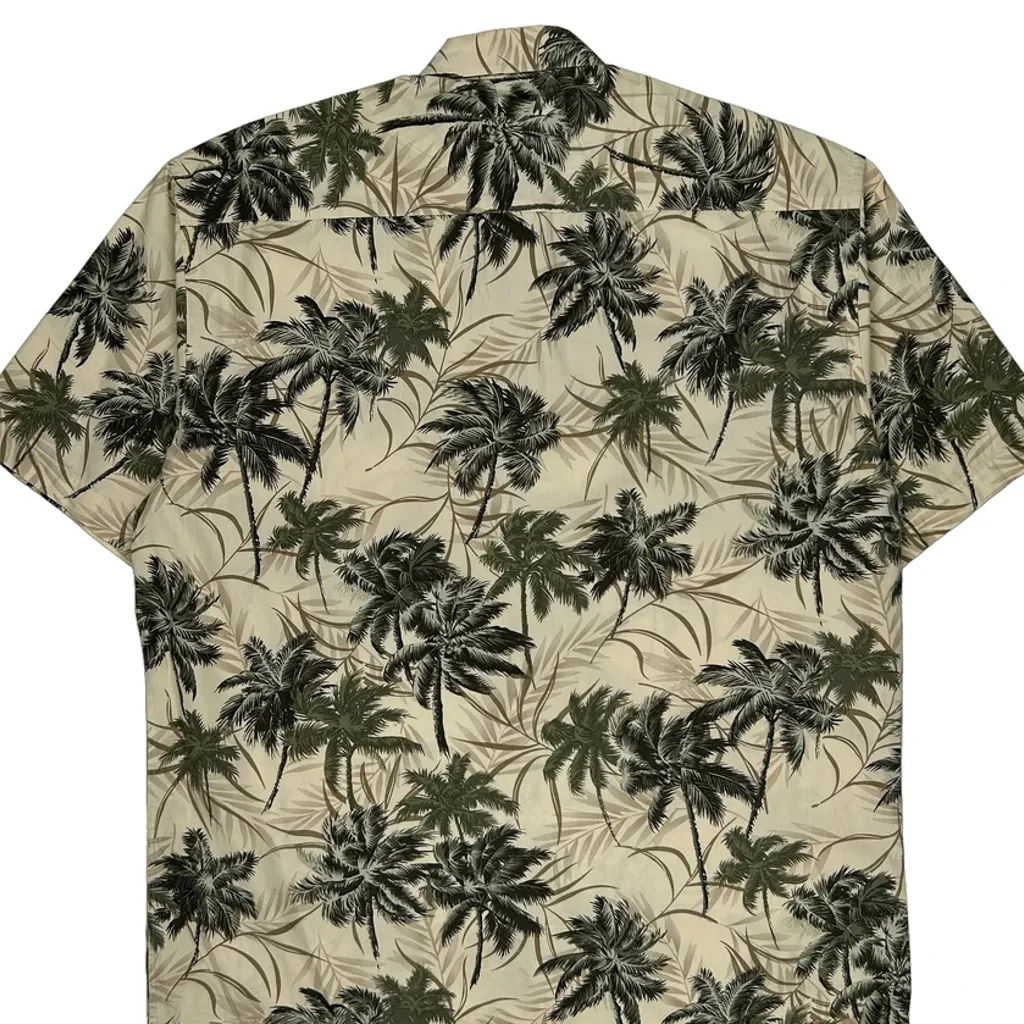 Pierre Cardin Floral Hawaiian Shirt - Large Beige Cotton - Image 7