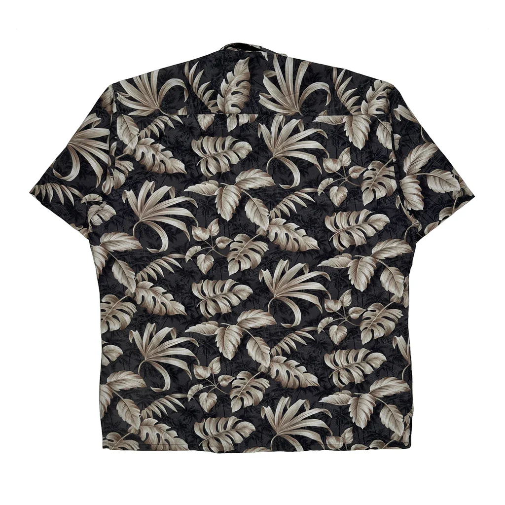 Pierre Cardin Floral Hawaiian Shirt - Large Black Cotton - Image 2