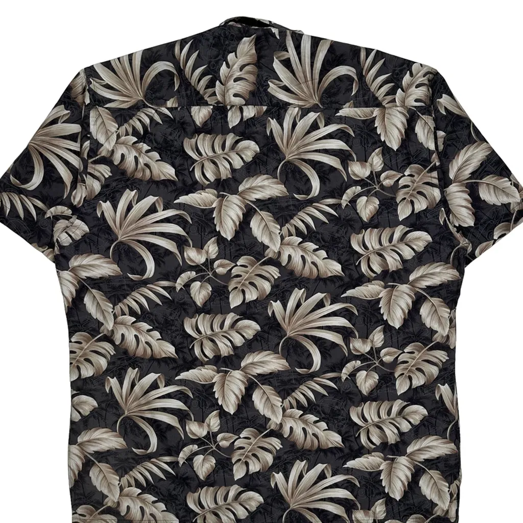 Pierre Cardin Floral Hawaiian Shirt - Large Black Cotton - Image 7