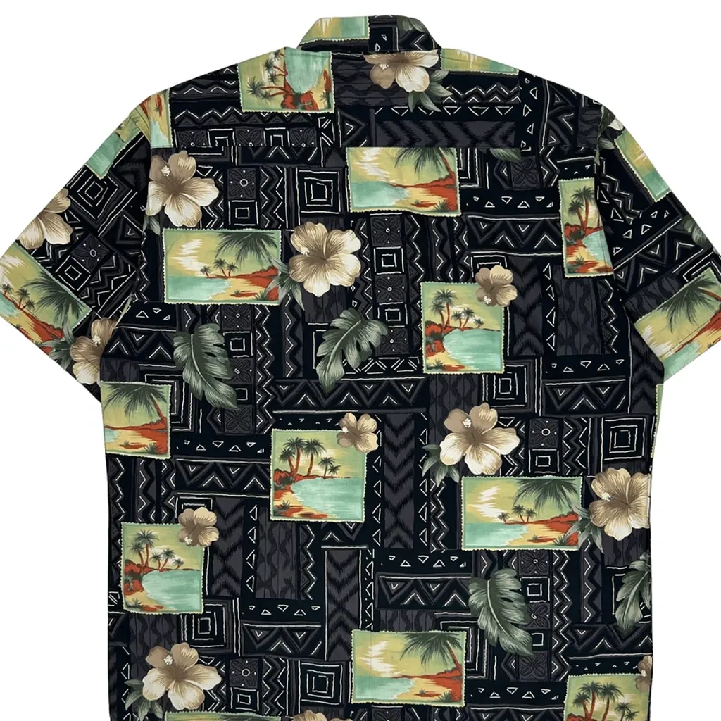 Pierre Cardin Floral Hawaiian Shirt - Large Black Cotton - Image 6