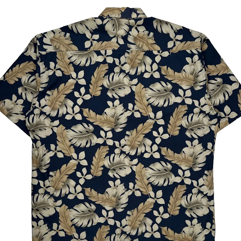Pierre Cardin Floral Hawaiian Shirt - XL Blue Cotton - Image 6