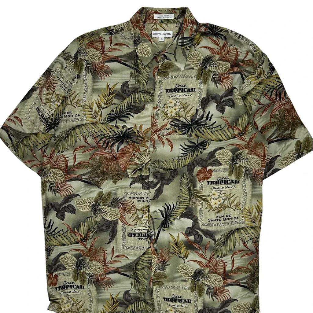 Pierre Cardin Floral Hawaiian Shirt - Large Multicoloured Viscose - Image 5