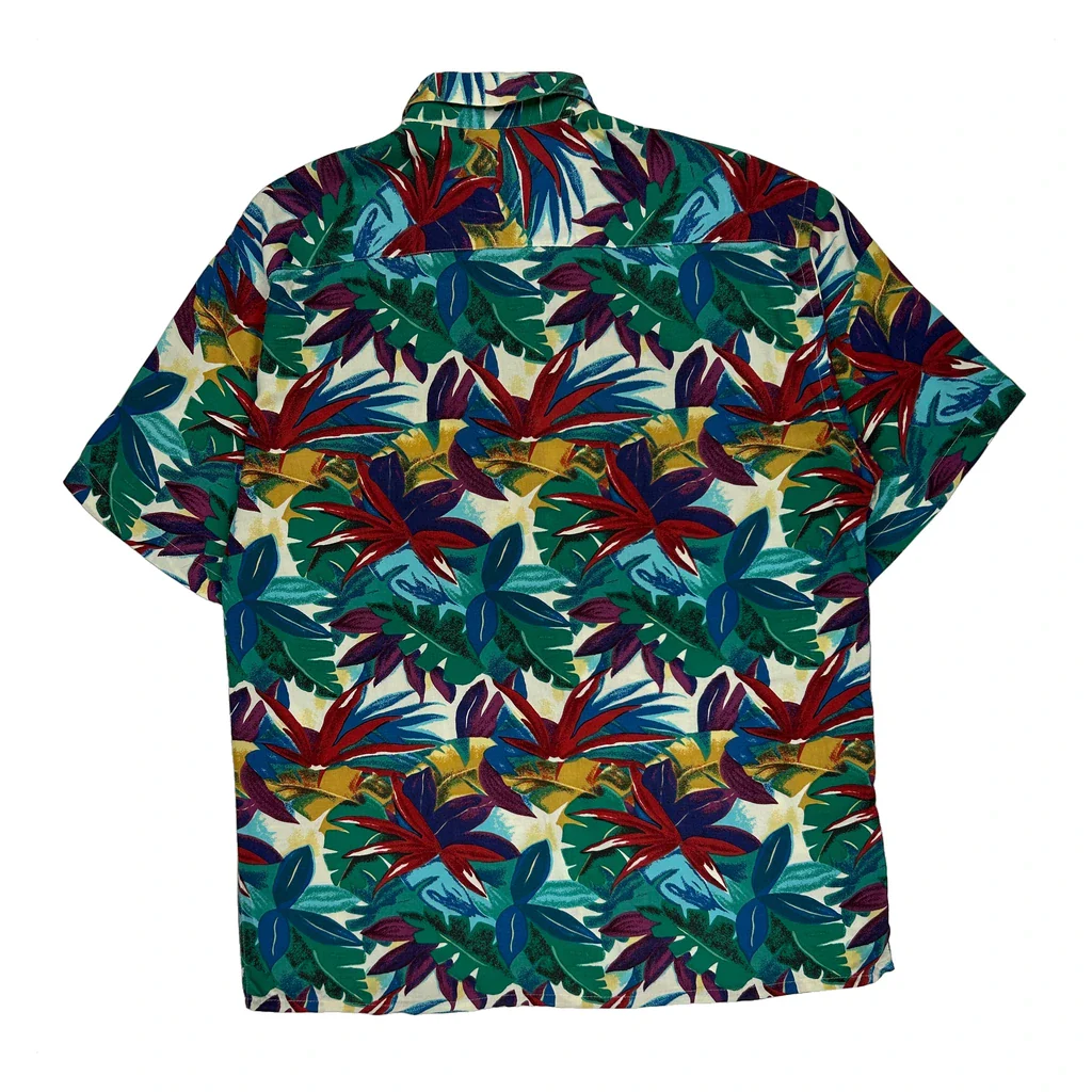 Pierre Cardin Floral Hawaiian Shirt - Medium Multicoloured Viscose - Image 2