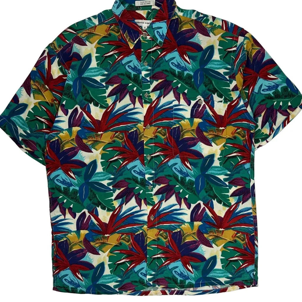 Pierre Cardin Floral Hawaiian Shirt - Medium Multicoloured Viscose - Image 4