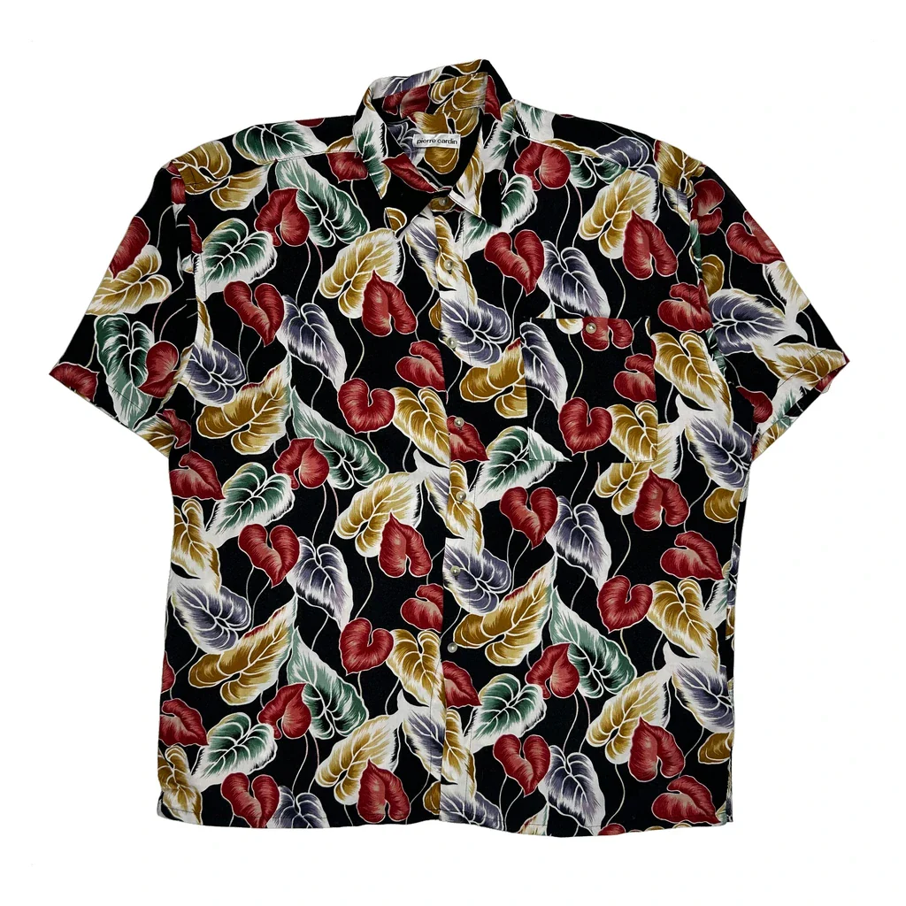 Pierre Cardin Floral Hawaiian Shirt - XL Multicoloured Viscose