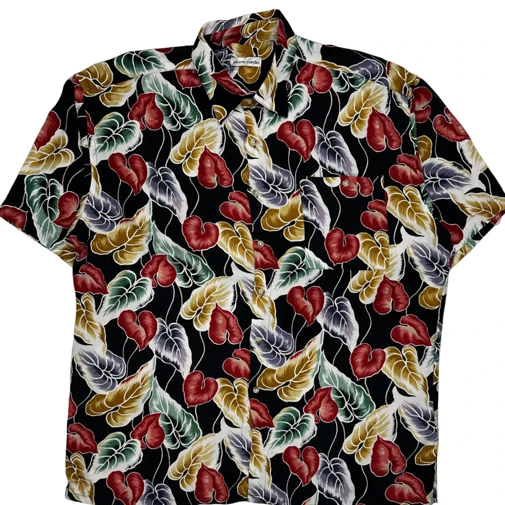 Pierre Cardin Floral Hawaiian Shirt - XL Multicoloured Viscose - Image 4