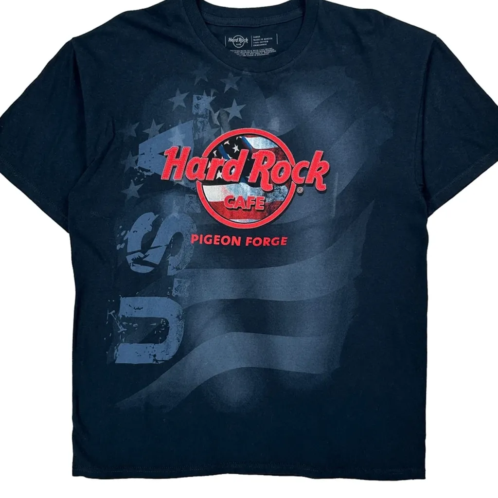 Pigeon Forge Hard Rock Cafe Graphic T-Shirt - Large Blue Cotton - Image 5